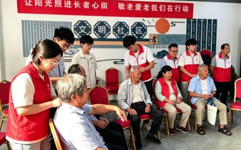 社区服务传递温暖。 社区服务传递温暖。